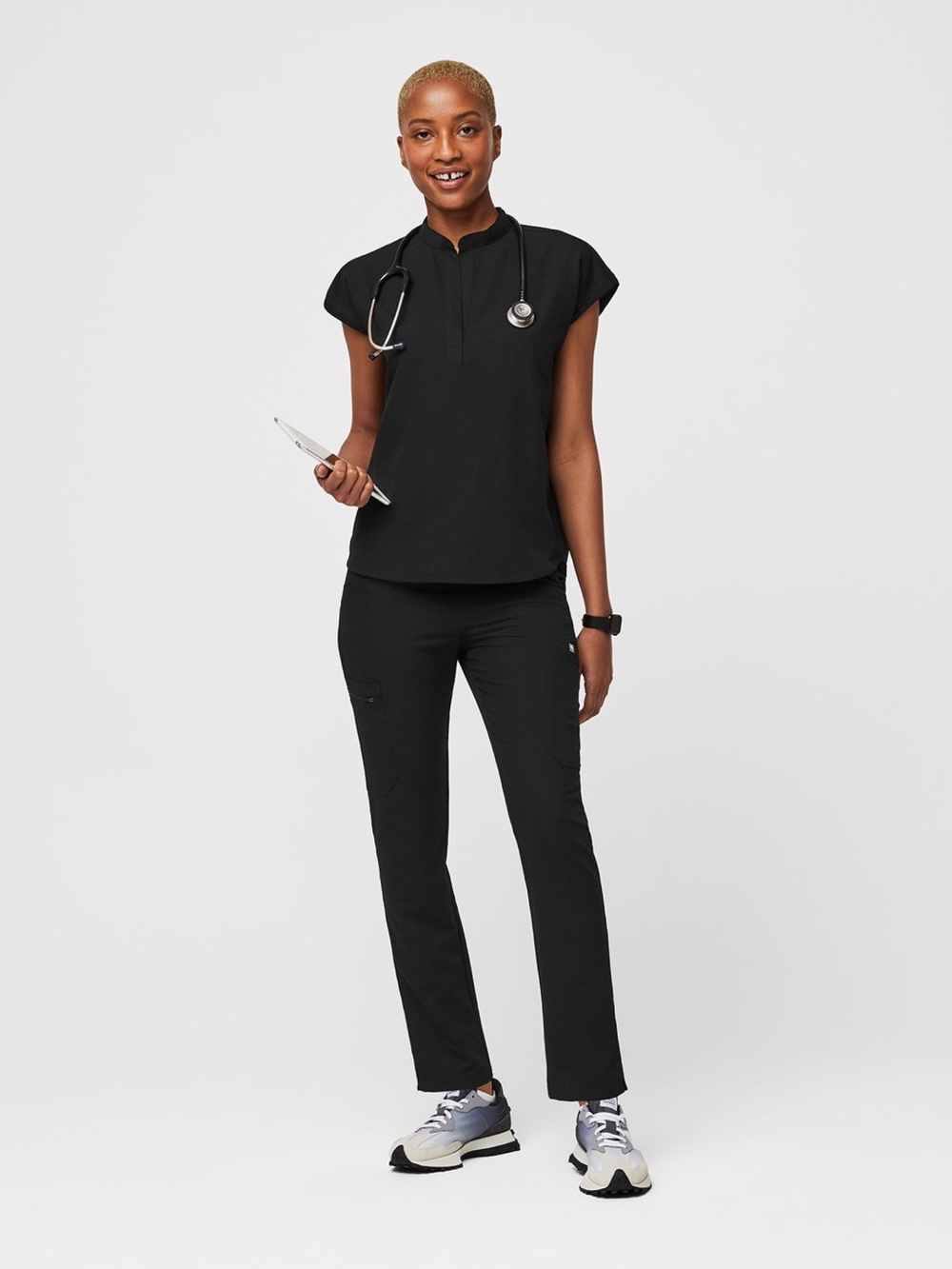 FIGS Women's Rafaela Oversized Scrub Top - Black - Size Small - Picture 5 of 9